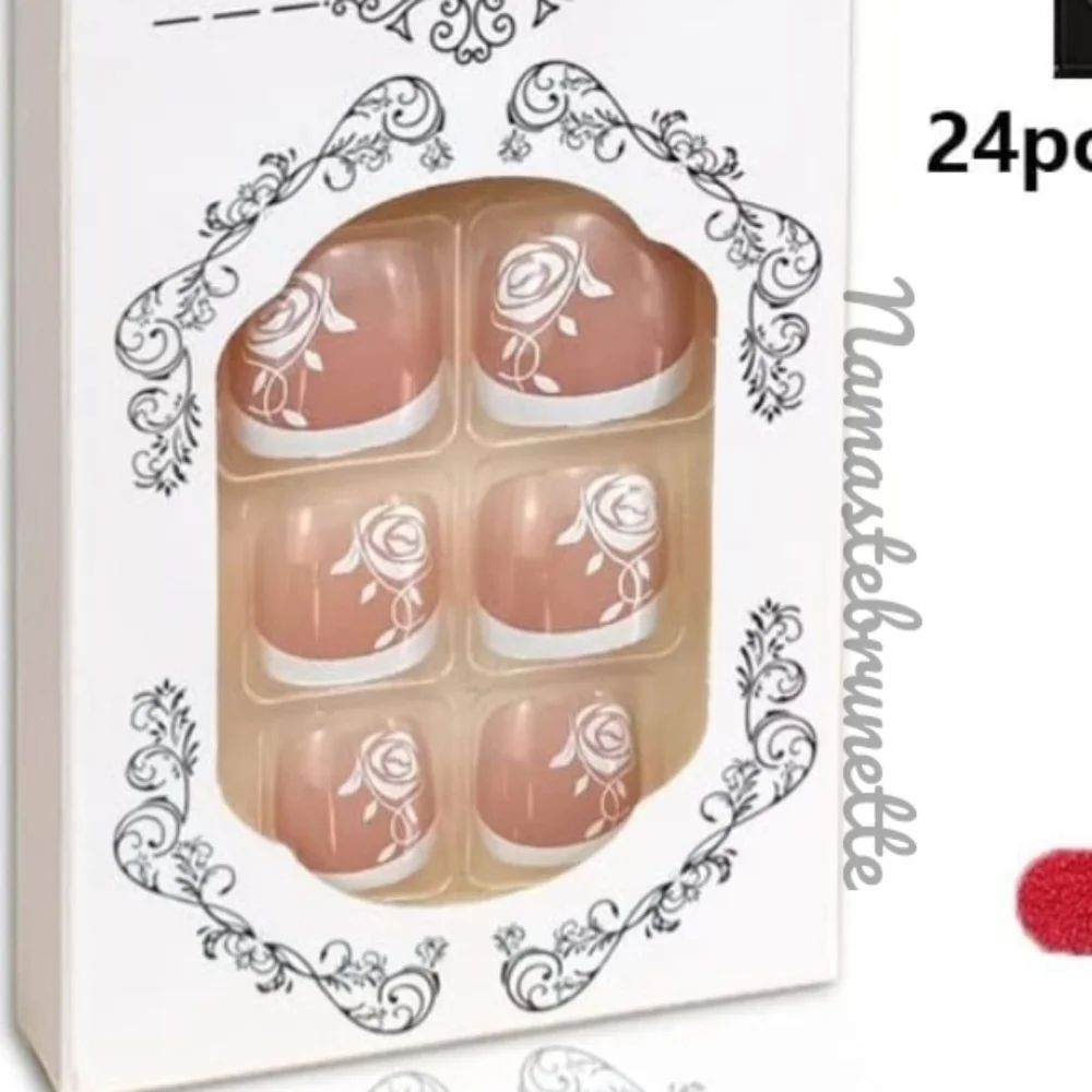 2/$16 Floral French Tip Press On Toenails